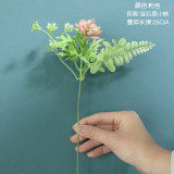 Wholesale wedding gem lotus simulation flower manufacturers cross-border fake flower green plant decorations