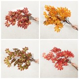 2021Manufacturers wholesale simulation flowers and green plants wedding decoration crafts red maple leaves