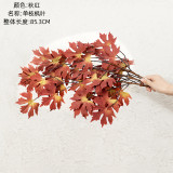 2021Manufacturers wholesale simulation flowers and green plants wedding decoration crafts red maple leaves
