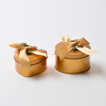 Gold Color Heart Shape candy Tin Box for wedding