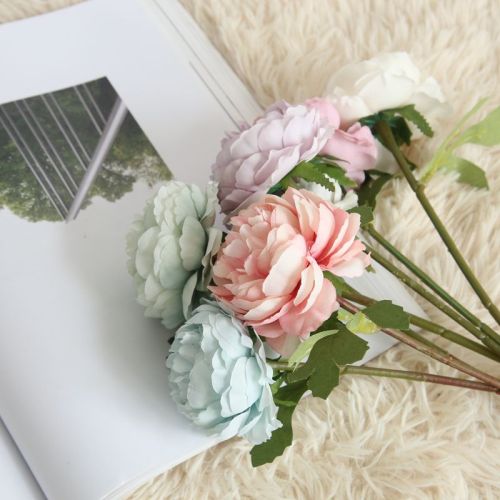 Night rose simulation flower manufacturer home decoration wedding holding flower wall single head small tea rose