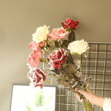 2021Manufacturers wholesale simulation flowers wedding decorations cross-border green plants snow roses