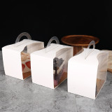 Custom Handle Cookie Box Biscuits Food Packaging Box Clear Dessert Box With Lid