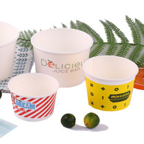 Hot sell disposable biodegradable eco friendly sustainable ice cream paper packaging container box with plastic lids tubs