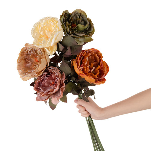 2021Imitation flower manufacturer home decoration wholesale wedding imitation dried flower Peony