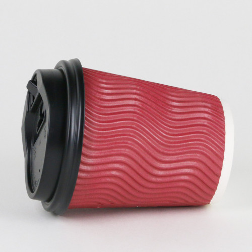 4oz  Corrugated Ripple Wall Kraft Paper Hot Tea Coffee Cups With Lids