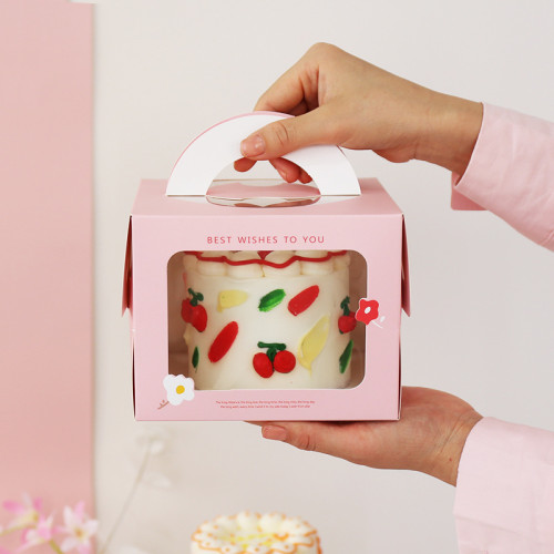 Wholesale Customizable Box Small Carton Wedding Cake Box With Window Fold Carton Transparent Flower Box
