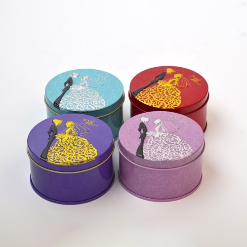 Custom Pattern Shape Size Food Grade Cake Tin Can For Food With Bowknot For Return Guests