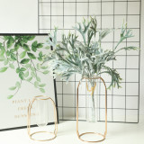2021Manufacturer's artificial flower decorations wedding cross border wholesale green plant wind flocking antler grass