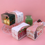 Custom Handle Cookie Box Biscuits Food Packaging Box Clear Dessert Box With Lid