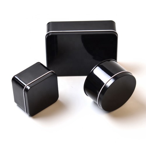Wholesale high quality Advanced tinplate black packaging gift tin box