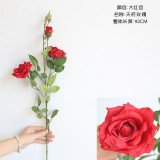 2021Artificial flowers wholesale wedding decoration family simulation flower cross border export 3 head corner roses