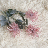 Wholesale arrangement of simulated flowers family decoration wedding holding flowers road guide flocked sea urchin