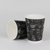 12oz Customized Printed Disposable Ripple Wall Insulated Paper Coffee Cups