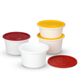 Disposable hot soup bowl microwavable plastic bowl with tamper evident seal