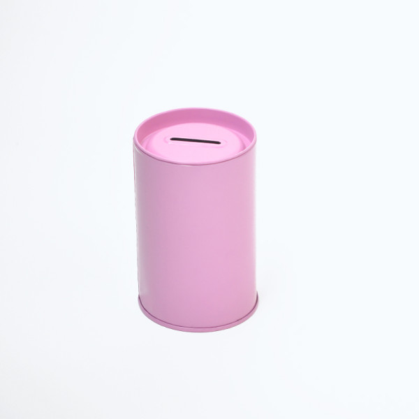 High quality 5 Colors  Cylindrical and Tin Material  Save Money Bank Round Shape Tin Can
