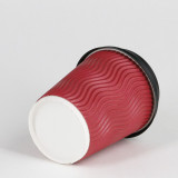 4oz  Corrugated Ripple Wall Kraft Paper Hot Tea Coffee Cups With Lids