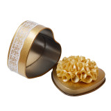Best selling products  customized sweet tin box cloth flower ball golden tin box for soap