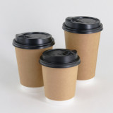 12oz 350ml Hot insulated coffee paper cups with lids