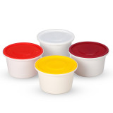 Disposable hot soup bowl microwavable plastic bowl with tamper evident seal