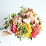 Manufacturer wholesale hand held flower simulation flower foreign trade family decoration wedding Milan peony Hydrangea bundle