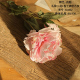 Manufacturer's home decoration cross border wholesale wedding artificial flower 1 flower 1 bud dry burned peony branch