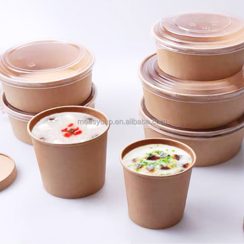 Eco friendly Disposable food package ice cream kraft bowl  soup cup take away or to go kraft paper container