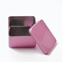 Metal solid color printing square shape Women's Day gift metal tin box for biscuits