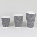 12oz Customized Printed Disposable Ripple Wall Insulated Paper Coffee Cups