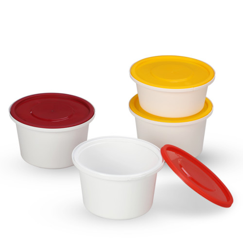 Disposable hot soup bowl microwavable plastic bowl with tamper evident seal