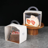 Custom Handle Cookie Box Biscuits Food Packaging Box Clear Dessert Box With Lid