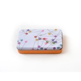 Custom lovely Rectangular Cosmetic Metal Tin Box for Makeup Brush Set Kit