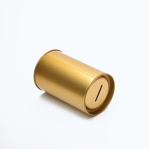 High quality 5 Colors  Cylindrical and Tin Material  Save Money Bank Round Shape Tin Can