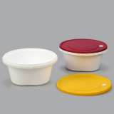 Super Hot Selling New disposable plastic round takeout high-end noodle soup bowl bento fast food box double deck
