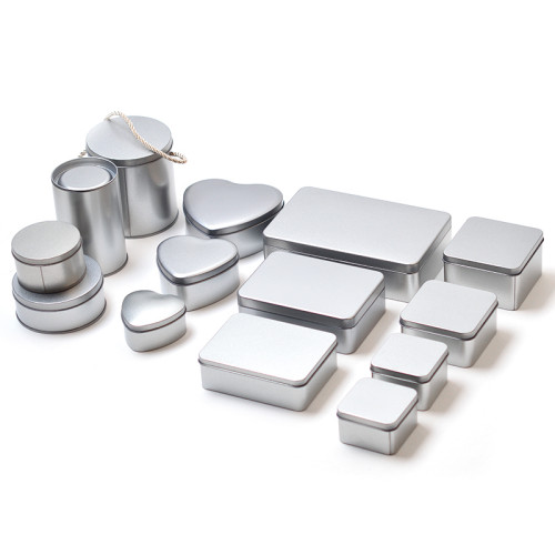 New style metal custom printed gift tin box sliver custom size shape candy tin box