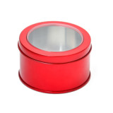 Round Tin Box Cake Metal Can PVC Window Logo Custom Tea Jar Luxury Round Tin Box