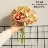 2021Simulated flower manufacturer's family decoration wedding handhold flower road guide Hydrangea rose bundle