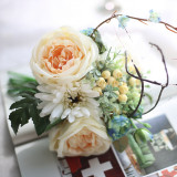 Manufacturers wholesale imitation flowers foreign trade fake flowers, export wedding home decorations rose Fulang bouquet