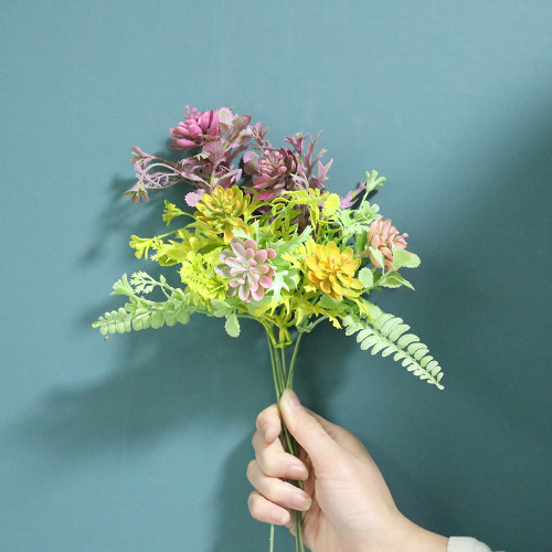 Wholesale wedding gem lotus simulation flower manufacturers cross-border fake flower green plant decorations