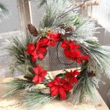2021Christmas Wreath daily necessities simulation flower source Christmas tree snow decoration wedding