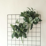 Who2021lesale green plant wall simulation flower foreign trade green plant decoration wedding holding 6 eyebrow leaves