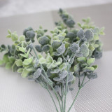 wholesale wool planting Eucalyptus with grass simulation flowers wholesale artificial flowers wedding decoration money leaves