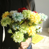 Multi head Dahlia imitation flower manufacturer family decoration wedding holding flowers road leading flower wall plants