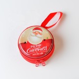 Best Selling Christmas Pattern Printed Round  Headset Coin Purse Tinplate Coin Bag