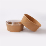 Disposable kraft brown buckets containers with lid wholesale