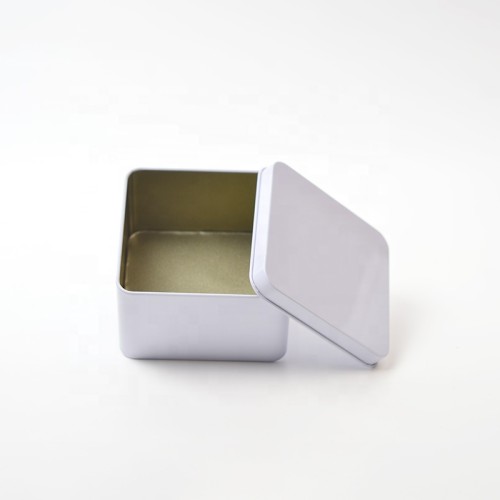 Large White Iron Square Tins Can Soap Candy Mini Metal Tin Box