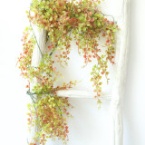 Factory plant simulation flower long vine green plant flower wall foreign trade family decoration wedding gold and silver leaf
