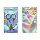 Holographic Silver Bag For Necklaces Glitter Bag Packaging Key chain Makeup Brush Bag For Packaging Powder Products