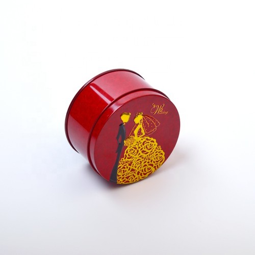 Custom Pattern Shape Size Food Grade Cake Tin Can For Food With Bowknot For Return Guests