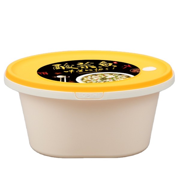 Super Hot Selling New disposable plastic round takeout high-end noodle soup bowl bento fast food box double deck